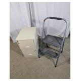 Filing Cabinet and Step Ladder Lot