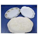 (3) Assorted Vintage Serving Platters