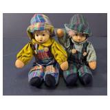 2 Vtg 9" Porcelain  Character Dolls