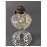 Vintage Mini Clear Glass Oil Lamp with Wick