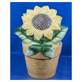 Sunflower Flower Pot Cookie Jar