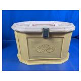 Vintage Style Faux Wood Pink Jewelry Trunk