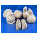 Ceramic Bisque Fall Decor Figurines Set