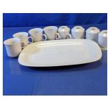 Lynns White Serving Platter & Mugs