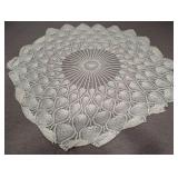 Vtg 80ï¿½ Round Crocheted Table Cover