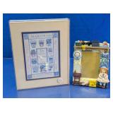 Framed Kitchen Art and Doll Display Frame