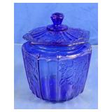 Cobalt Blue Glass Lidded Candy Dish