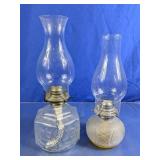 Glass Oil Lamps with Chimneys