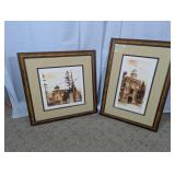 Framed Sepia Series Architectural Prints
