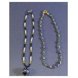 Cloisonne and Celestial Beaded Necklace Lot