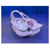 Floral Glass Covered Candy Dish