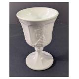 Vintage Harvest Grape White Milk Glass Goblet