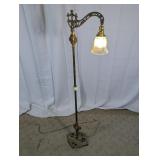 Ornate Brass Tone Bridge Floor Lamp