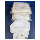 (2) White Fabric Banners with Brass Grommets