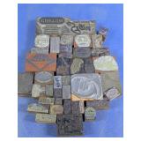 Vtg 40 Piece Type  Setter Adv. Blocks