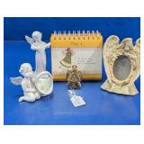 Angel Figurines Frame Calendar Decor Set
