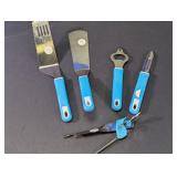 Blue Handle Kitchen Utensil Set