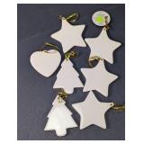 Darice DIY White Porcelain Ornaments