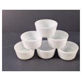 Vintage White Milk Glass Custard Ramekins