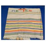 Vtg Mexico Embroidered Table Cloth 1950s