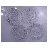 Glass Grape Pattern Dessert Plates Set