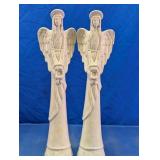 Ceramic Angel Figurines Pair