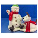 Animated Snowman & Dog Holiday Decor