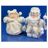Santa Mrs Claus White Holiday Figurines Set
