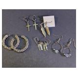 Silver-Tone Mixed Charm Earring Set