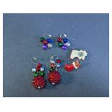 Holiday Bell Earrings and Pins Lot