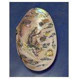 Carved Shell Dish Bird Design