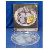 Laura Glass Rose Garden Chip Dip Platter
