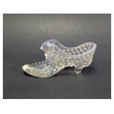 Moonstone Opalescent Glass Hobnail Shoe