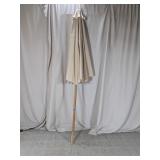 Wood Patio Umbrella With Canvas Cover