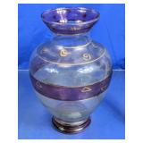 Purple & Gold Glass Decorative Vase