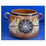 Mexican Pottery Handled Clay Vessel