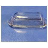 Clear Glass Butter Dish with Lid