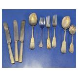 Vintage Monogrammed Silver Plate Flatware Lot