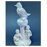 Ceramic Bird and Cherub Figurine