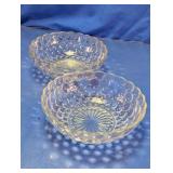 Iridescent Clear Bubble Glass Bowls Duo