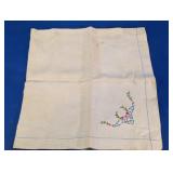 Vintage Embroidered Square Card Table Cloth