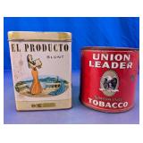 El Producto & Union Leader Tobacco Tins