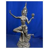 Silver Tone Thai Goddess Sculpture