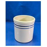 Marshall Pottery Blue Stripe Stoneware Crock