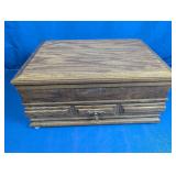 Vintage Wood Silverware Chest with Drawer