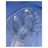 Glass Divided Relish Serving Tray