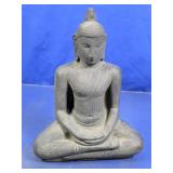 Seated Stone Buddha Statue w/Inscriptions