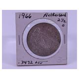 1966 Netherlands 2ï¿½ Gulden Silver Coin