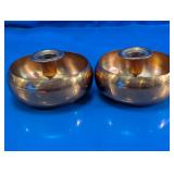 Vintage Copper & Brass Candlestick Holders Pair