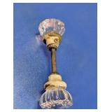 Vintage Fluted Glass Door Knob Set